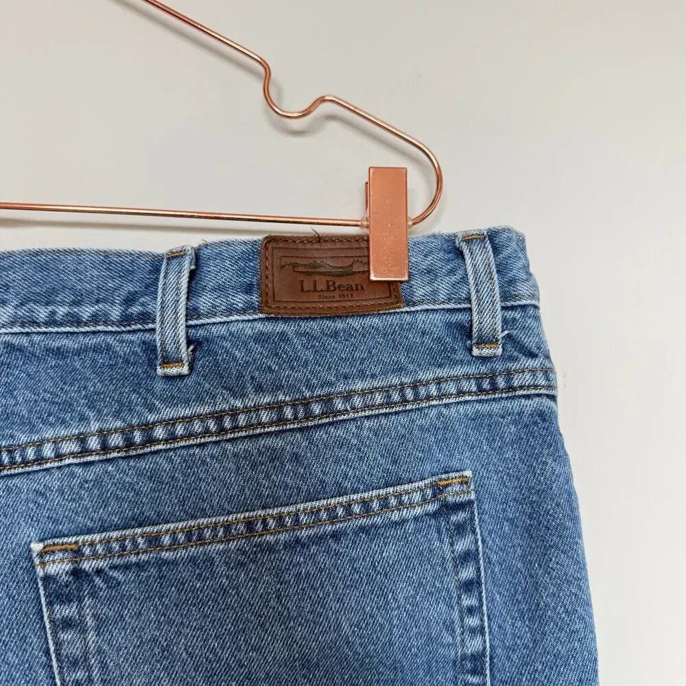 LL Bean Jeans Mens 42x29 Denim Flannel Lined Straight Leg Barn Country Outdoor